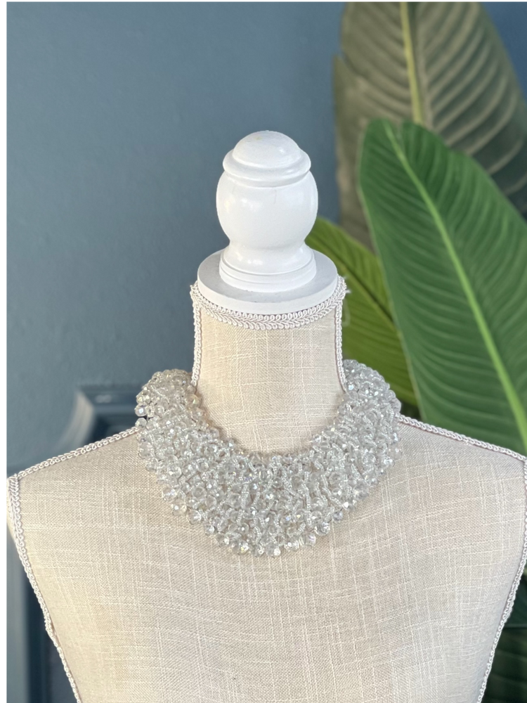 New Clear Iridescent Bib Necklace