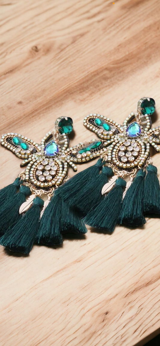 Green Butterfly Earrings