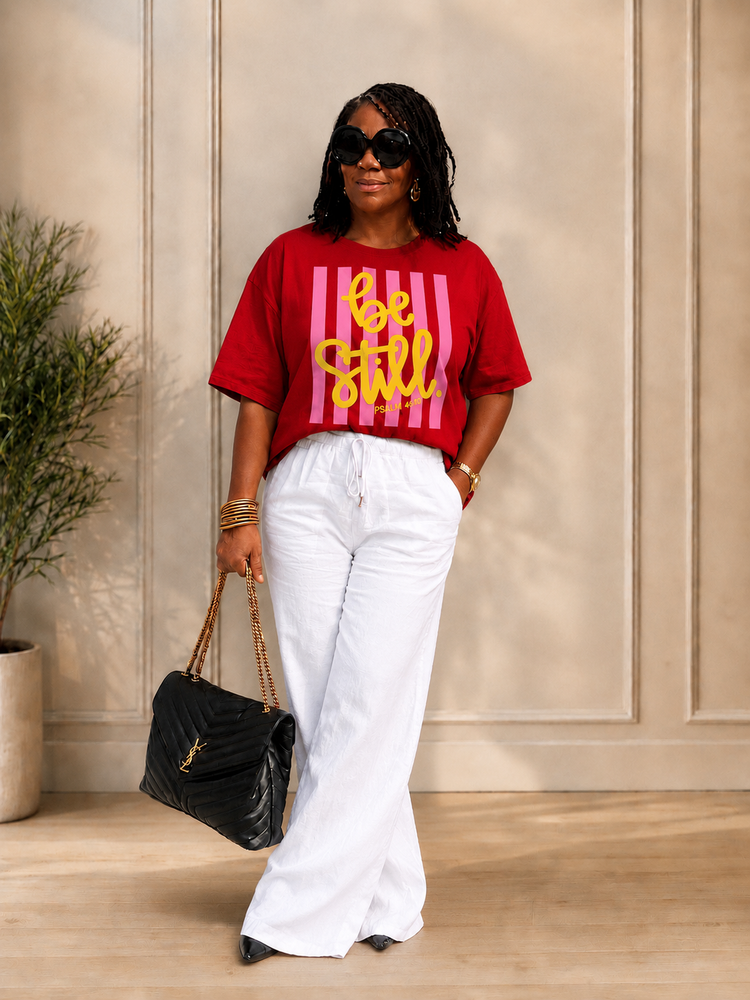 Be Still Tee Shirt Reg/Plus-Red