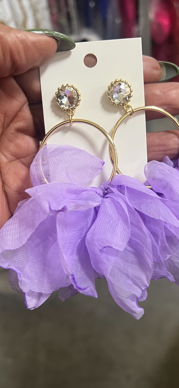 Lavender Fancy Mesh Earrings Alc