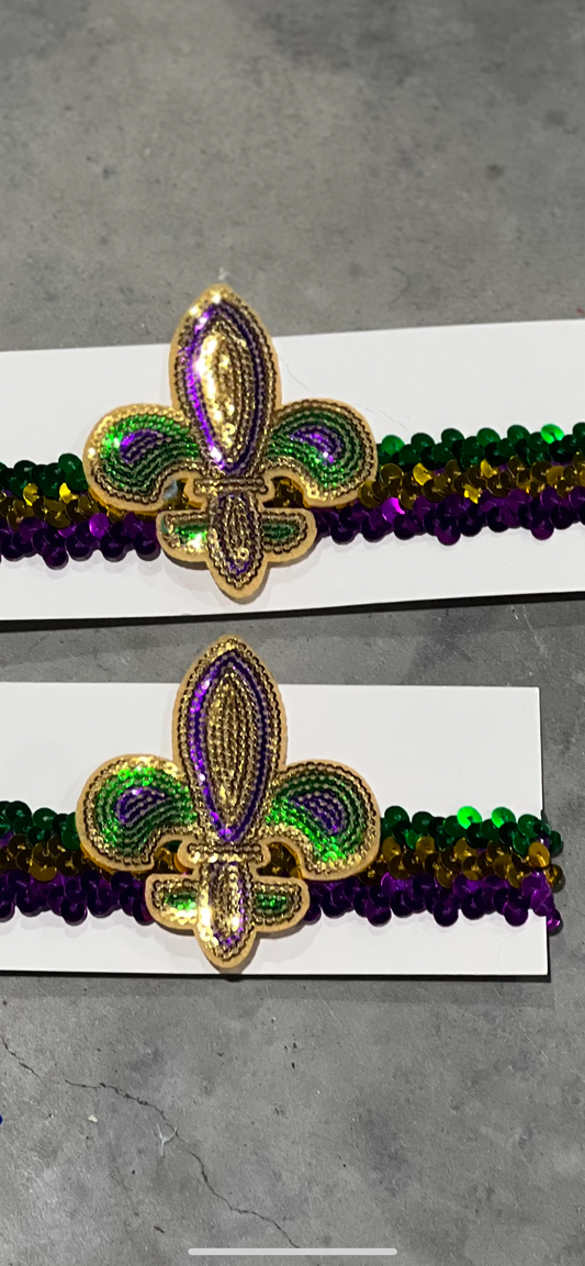 Mardi Gras Multi Toned Head/Hat Band