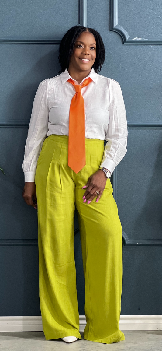 Something New Linen Pants-Citron
