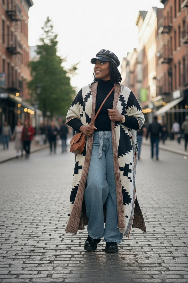 Aztec Poncho Cardigan