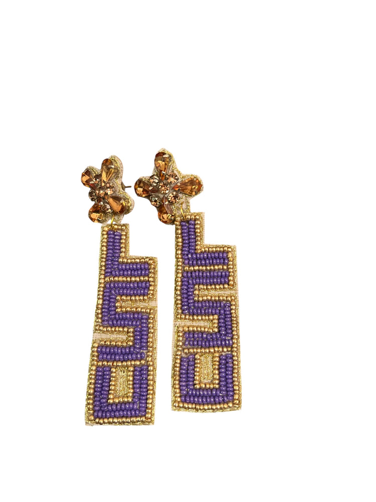 Customized Game Day Earrings-LSU