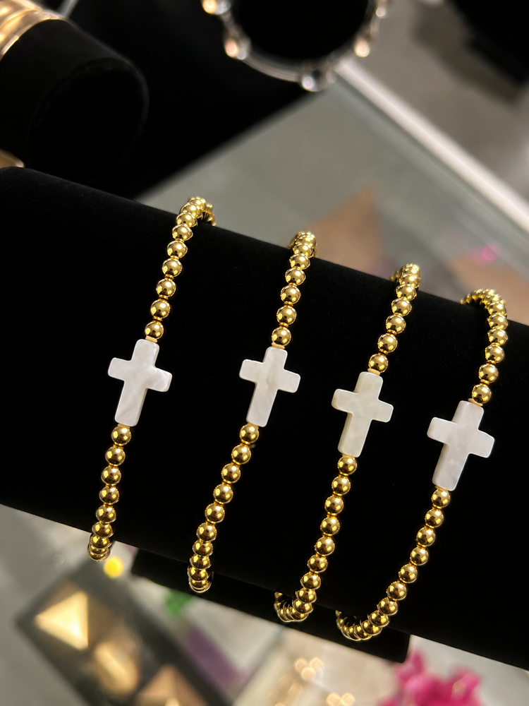 Beaded Cross Bracelet Alc