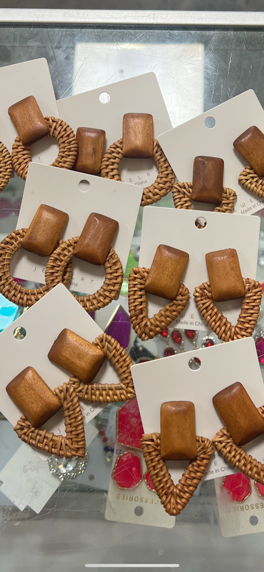 Straw Earrings (2 styles)