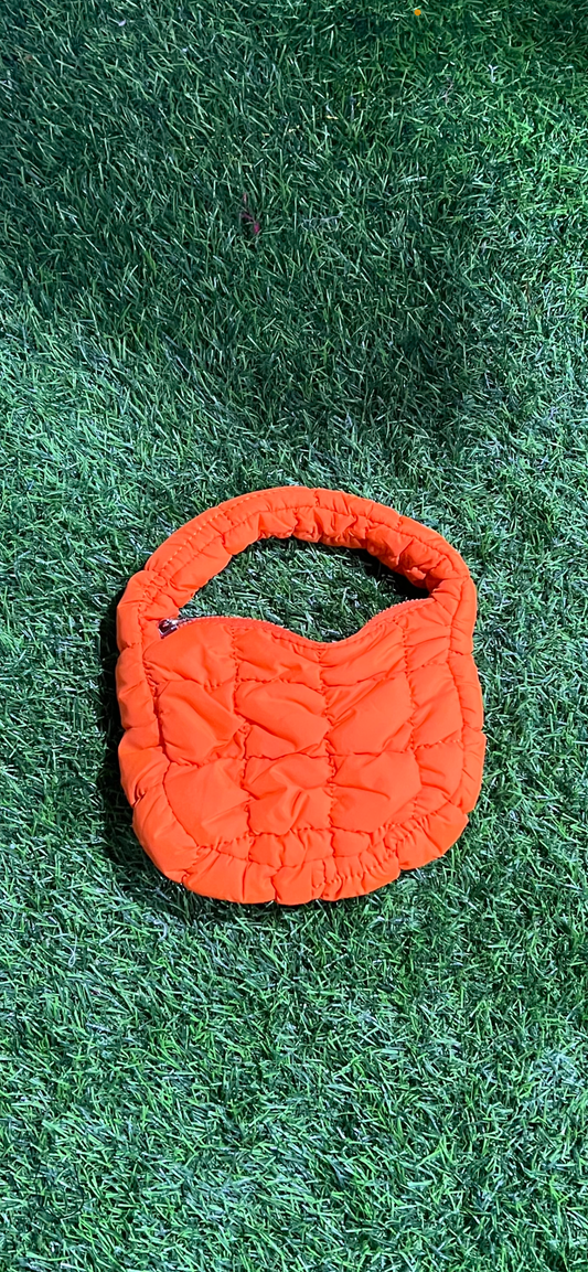 Mini Quilted Handbag-Orange