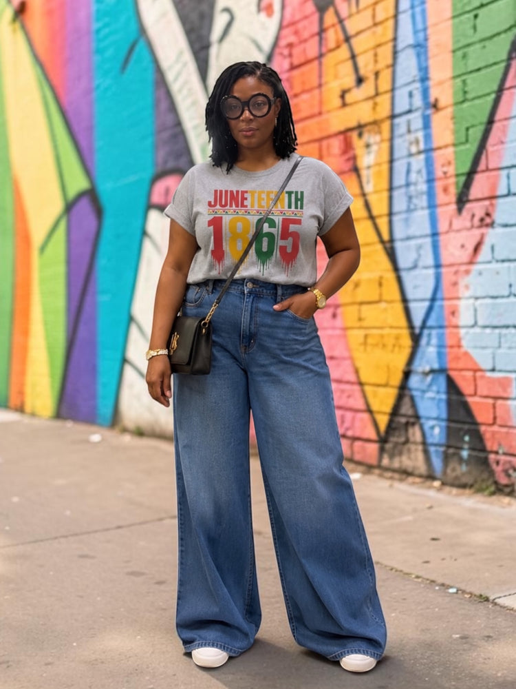 Juneteenth Tee Shirt Alc-Grey