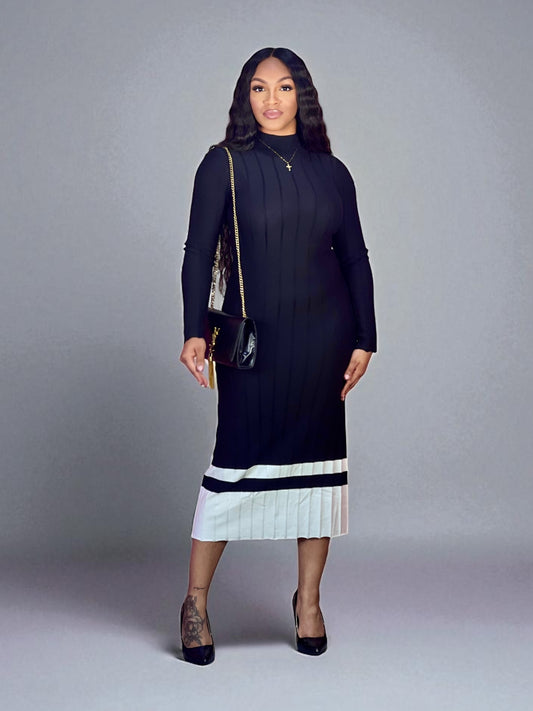 Pleated Hem Sunday Dress