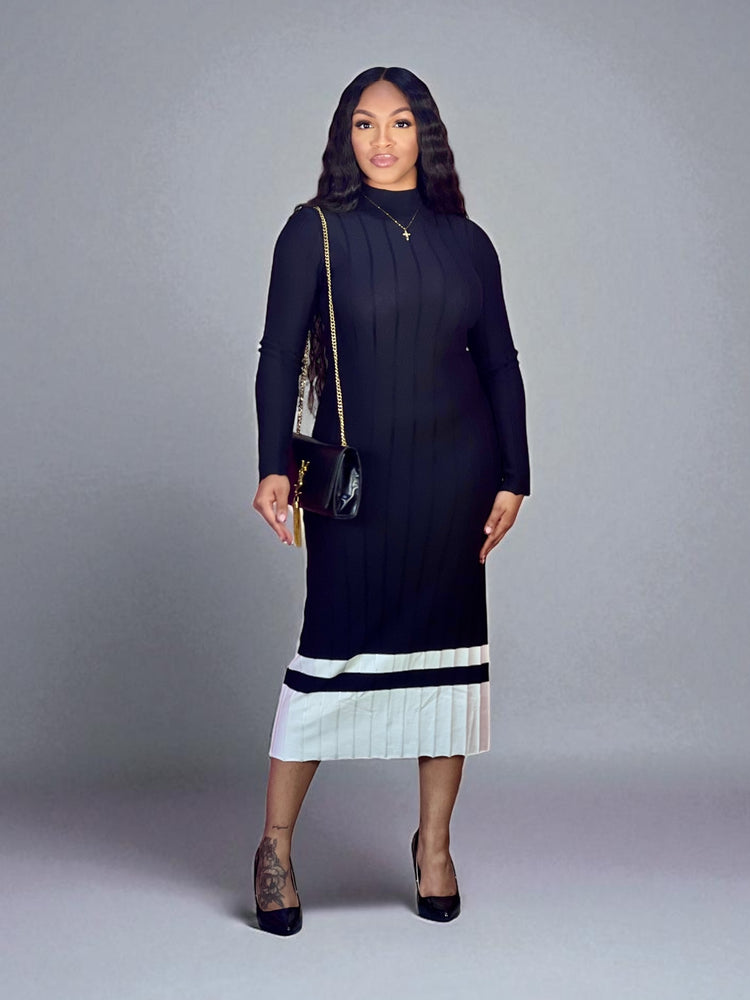 Pleated Hem Sunday Dress