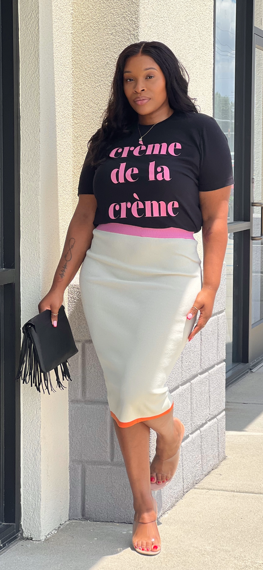 Crème de la Creme Tee Shirt-Pink