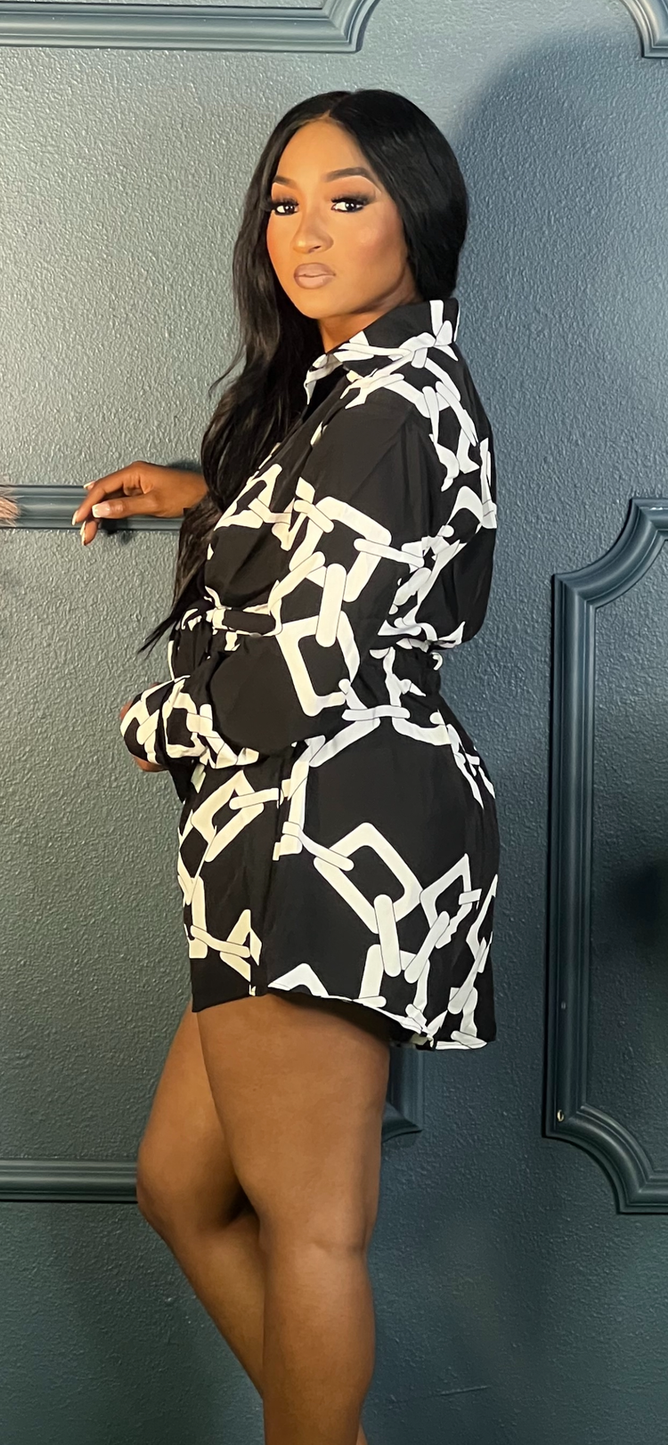 All Linked Up Romper Black