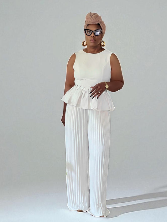 Luxe Collection-Cream Peplum Set