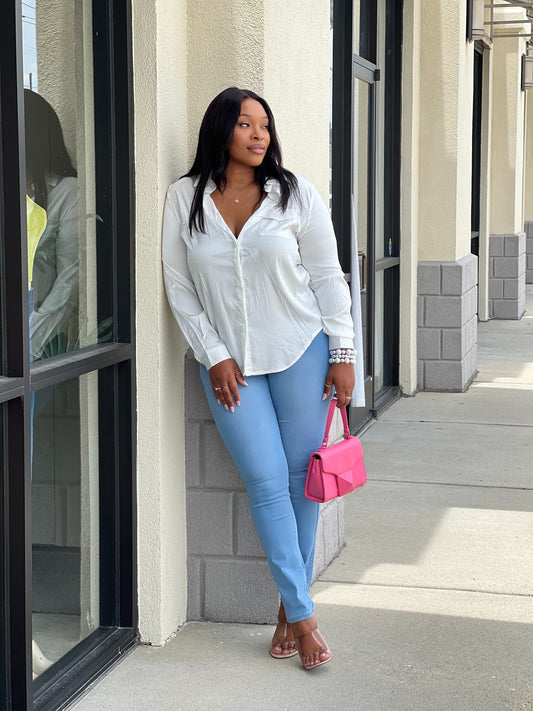 New Satin Blouse-Off White