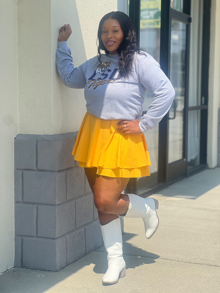 LSU Sequin Patch Sweatshirt-Grey