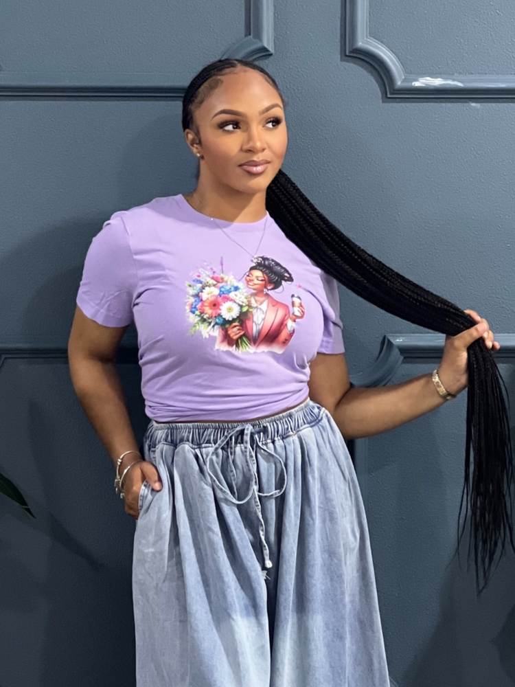 Black Coffee Tee Shirt-Lavender