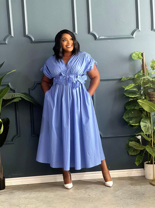 Periwinkle Flower Dress Plus