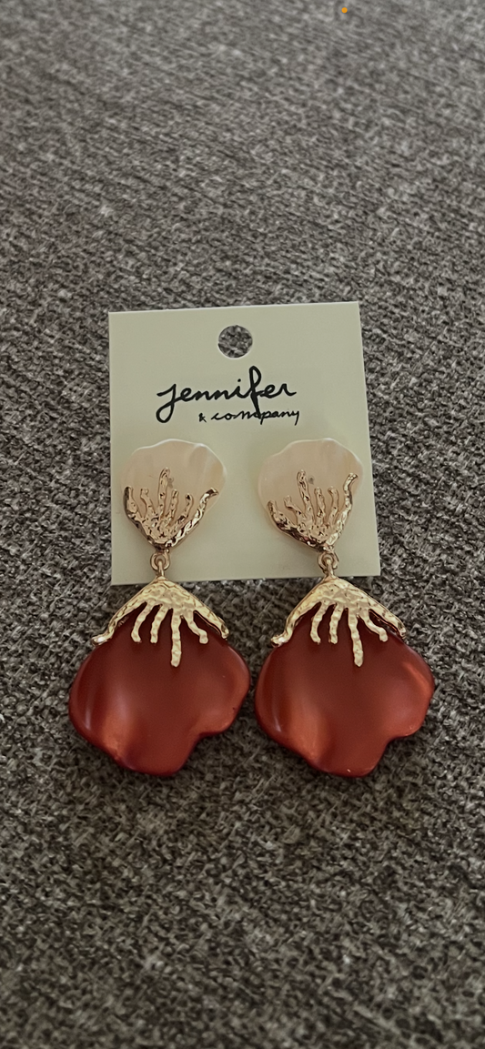 Elegant Shee Earrings-Ivory Rust