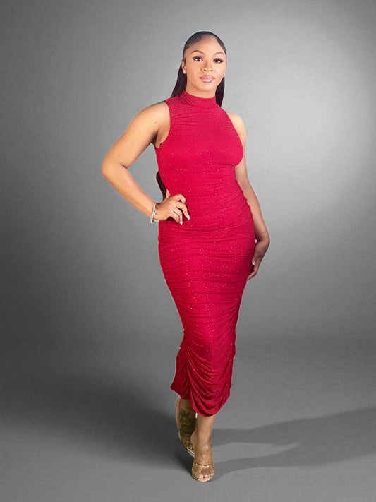 Our Famous Midi Dress-Deep Red