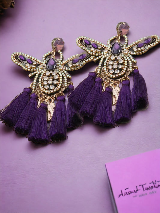 Purple Butterfly Earrings