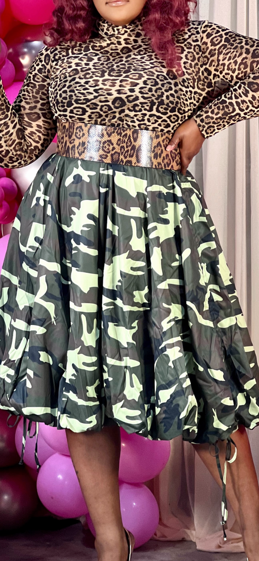 Seaux Ingrid Collection-Camouflage Bubble Skirt (In store 10/18)