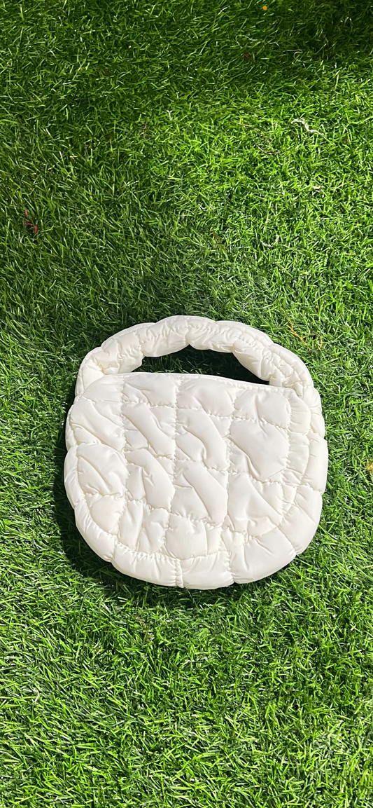 Mini Quilted Handbag-White