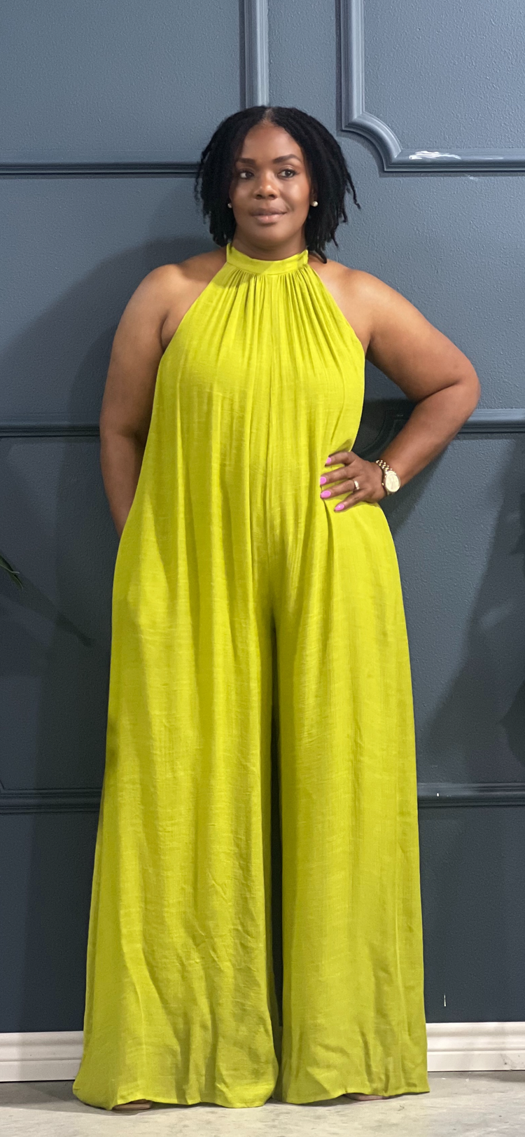 Springing Jumpsuit-Lime