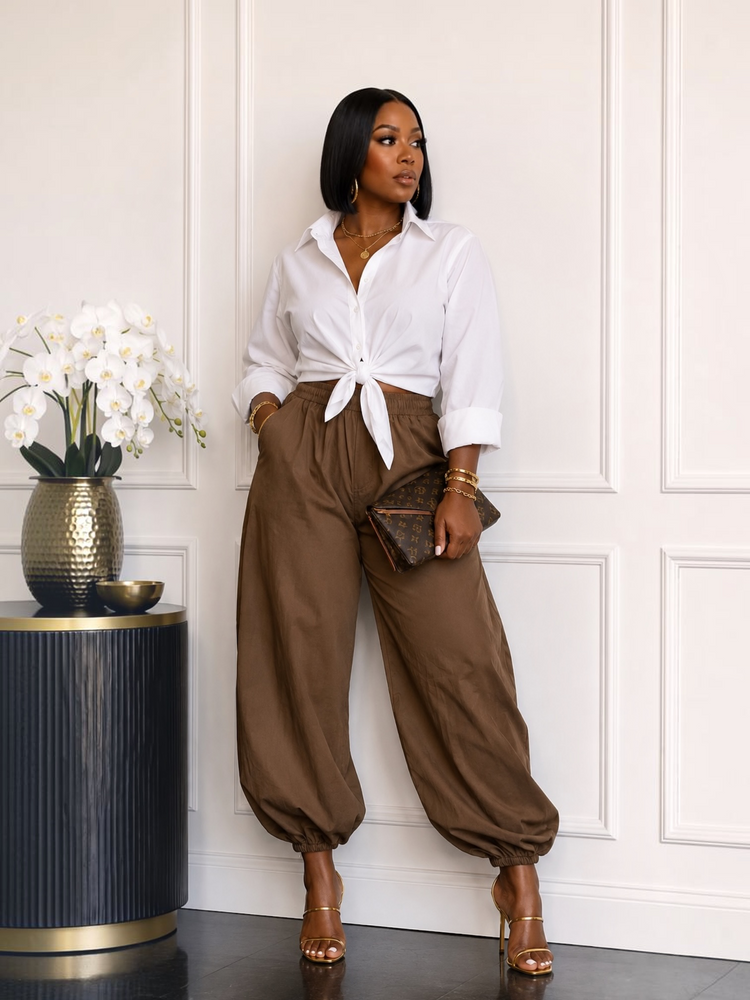 Brown Balloon Pants