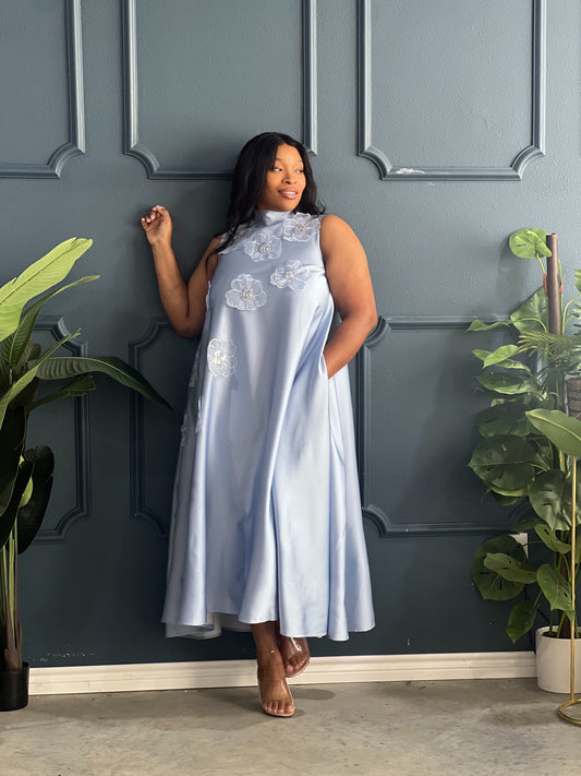 Luxe Collection-Baby Blue Queen Dress Reg/Plus