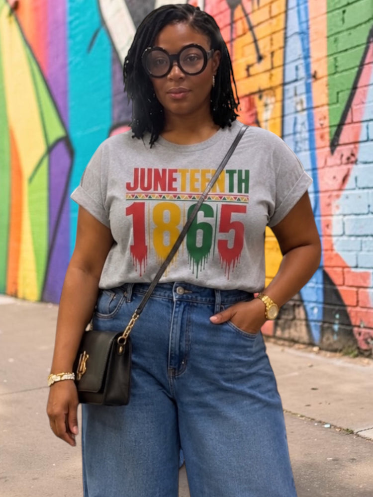 Juneteenth Tee Shirt Alc-Grey
