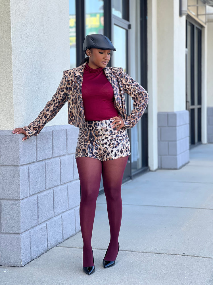 Leopard Sequin Blazer