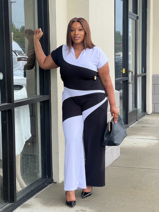 Lola Jumpsuit Plus (Blk/White)