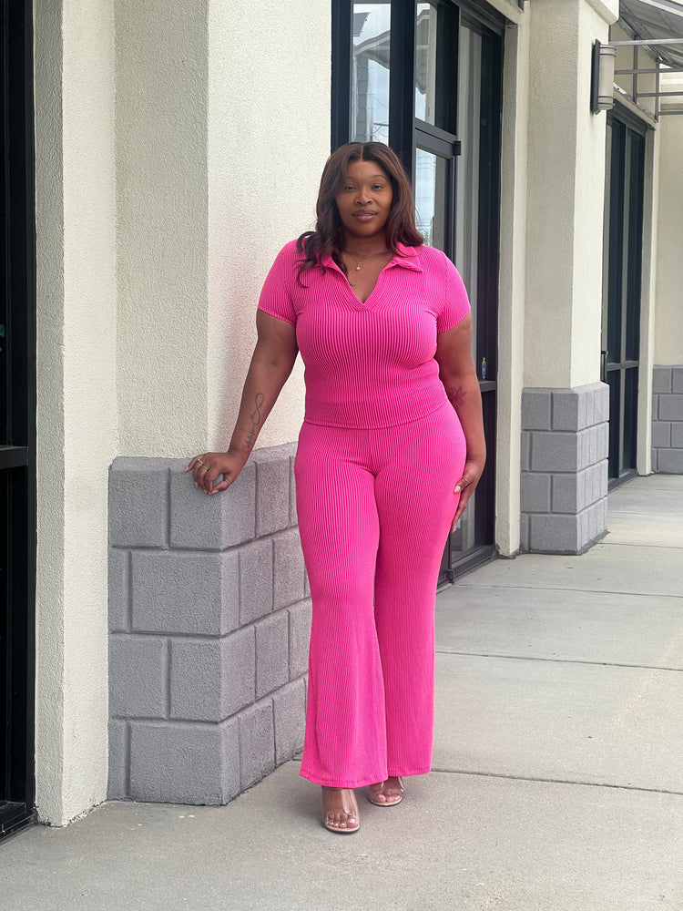 Our Ribbed Set Plus (Hot Pink)
