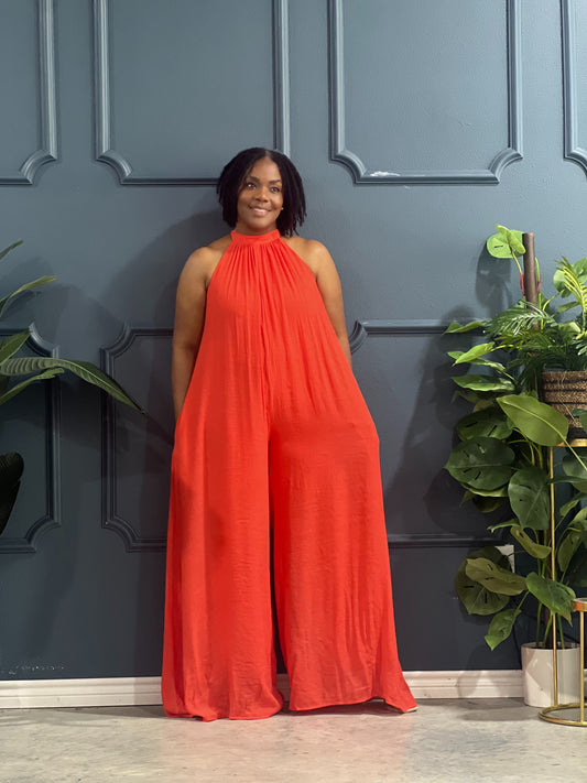 Springing Jumpsuit-Orange