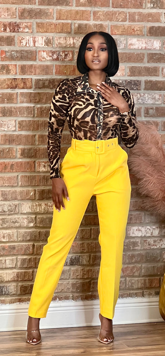 Getting To Business Pants-Yellow
