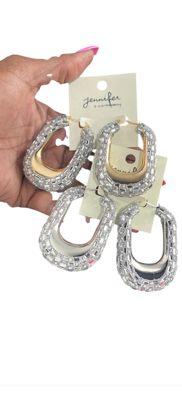 Dainty Stone Hoop Earrings (2 colors)