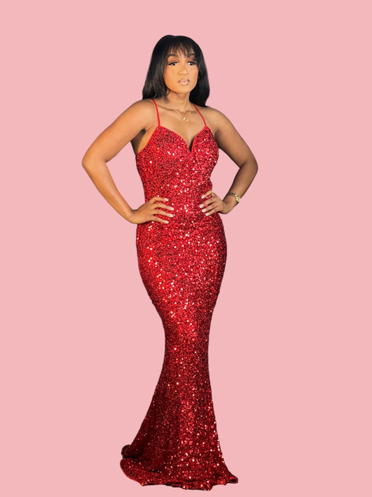 Jada Gown-Red Sequin