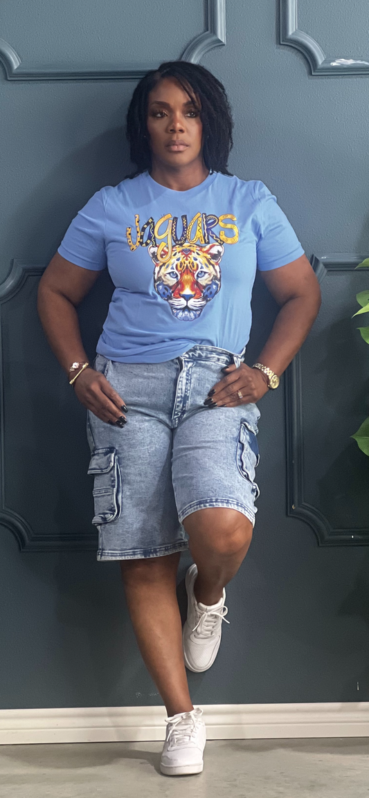 Jaguar Tee Shirt-Columbia Blue