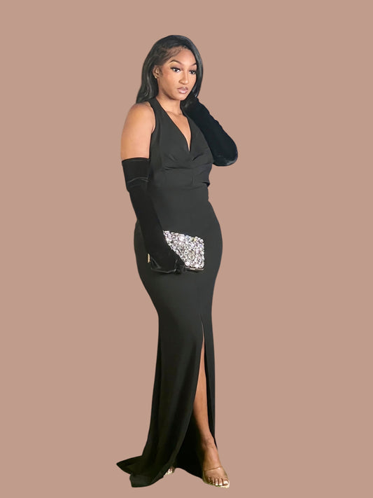 Only For One Night Holiday Gown-Black