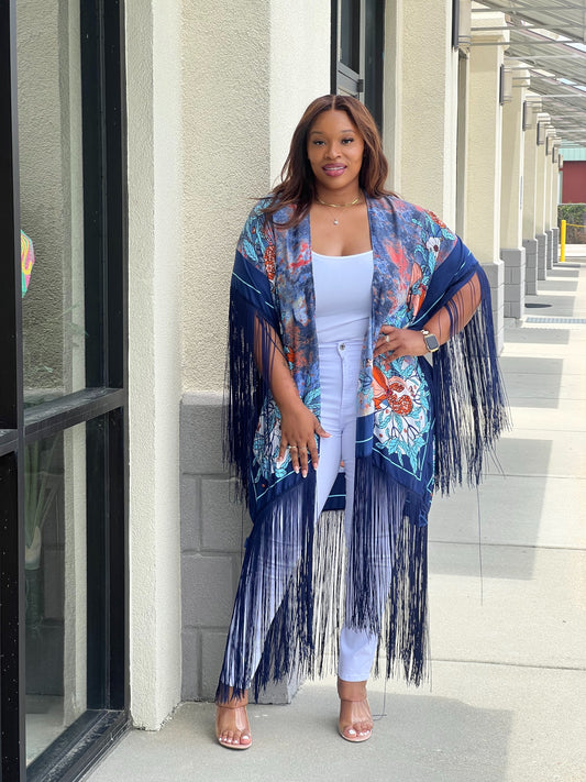 Blue Floral Kimono