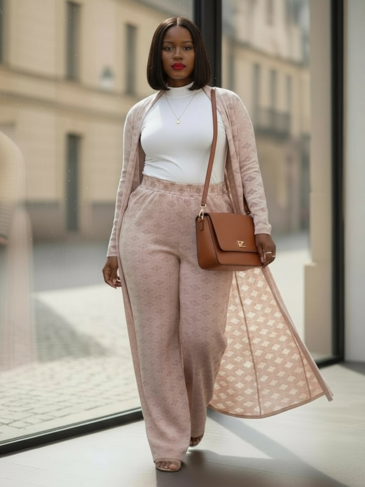 New Duster Set Plus-Mauve