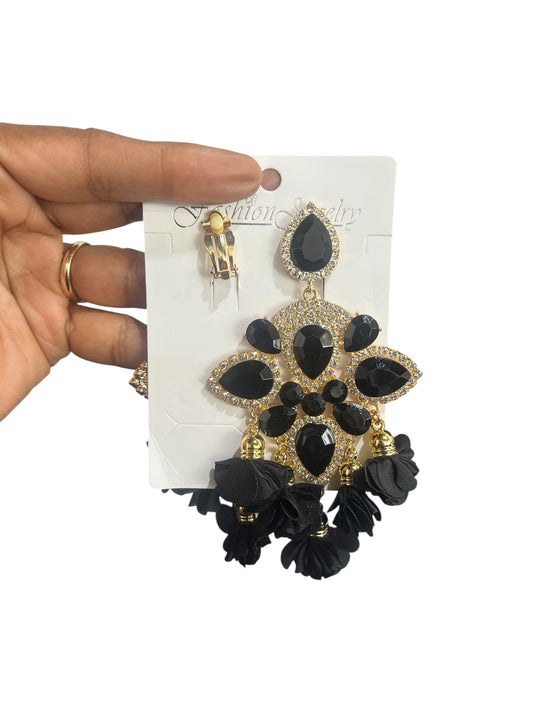 Clip On Carnival Earrings (Black)