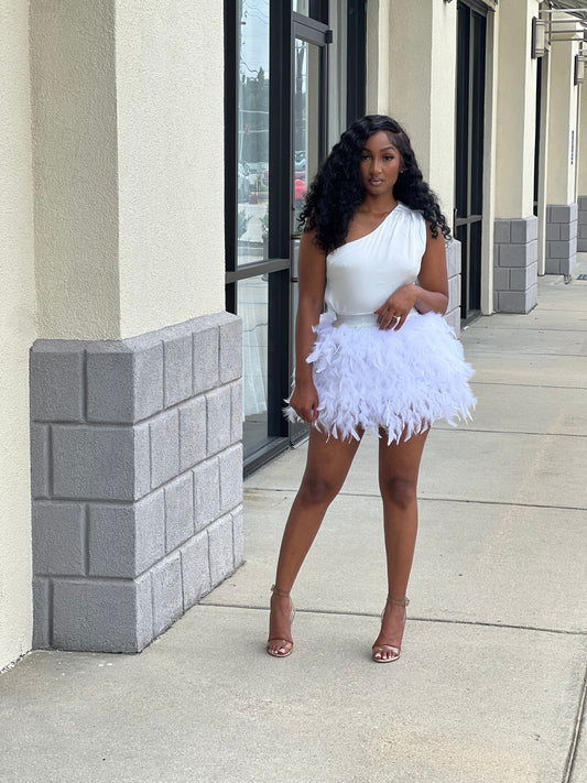Feather Skirt-White