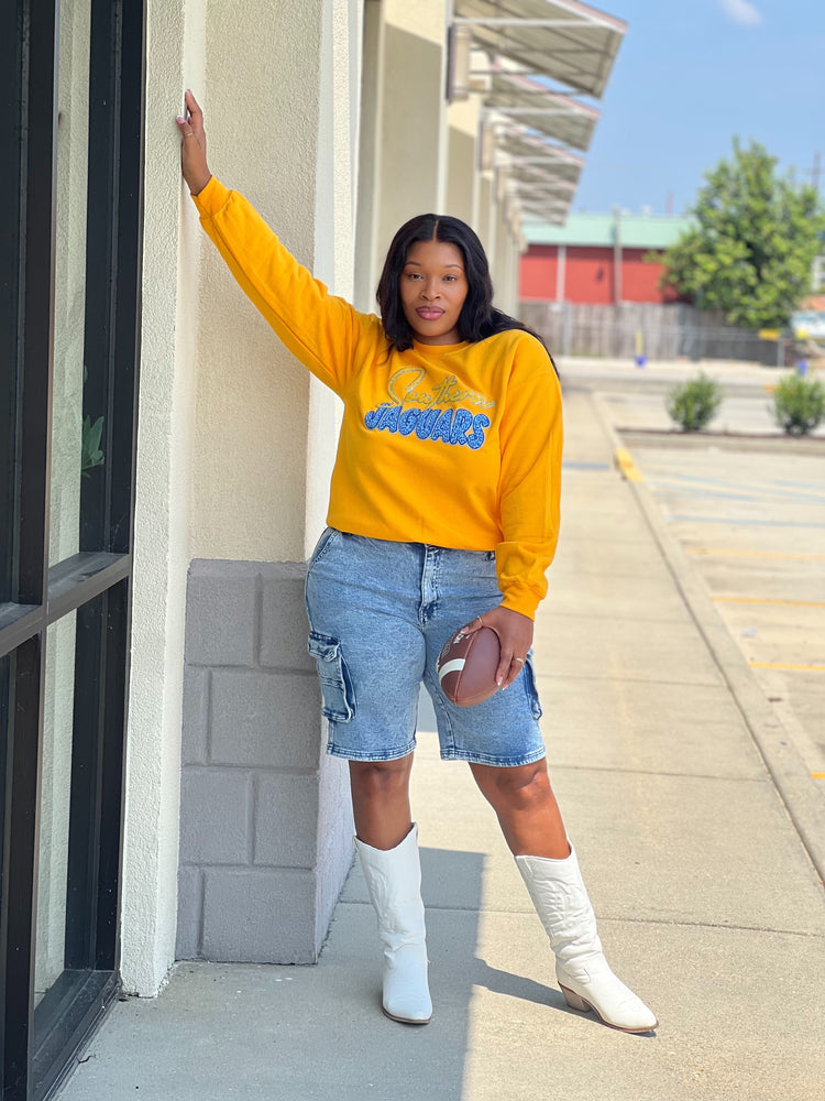 Southern Jaguar Patch Sweatshirt-Gold