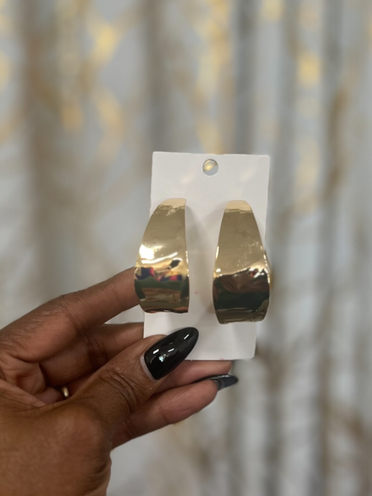 Gold Fashion Long Hoop Earrings