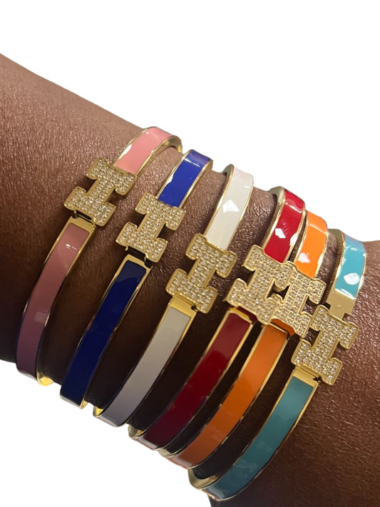 Designer Stone H Bracelets (6 colors)