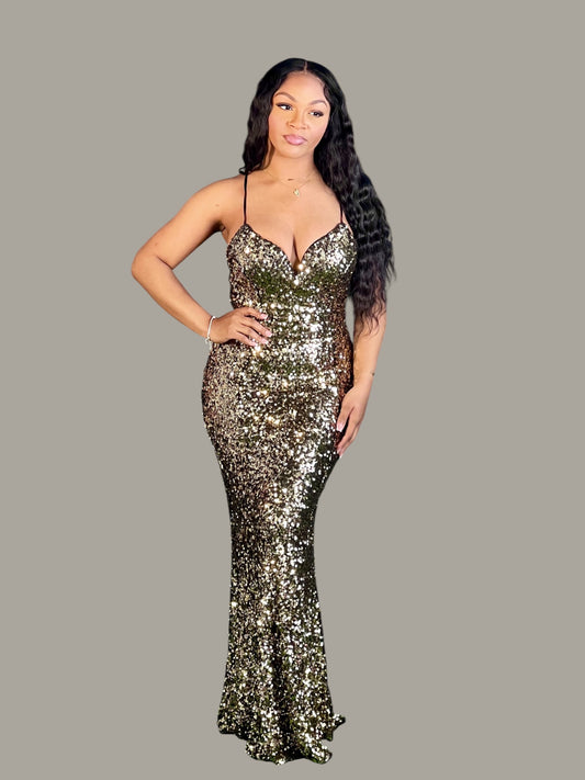 Jada Gown-Gold Sequin