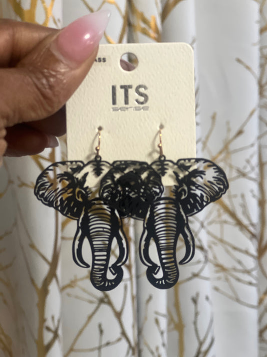 Elephant Earrings-Black