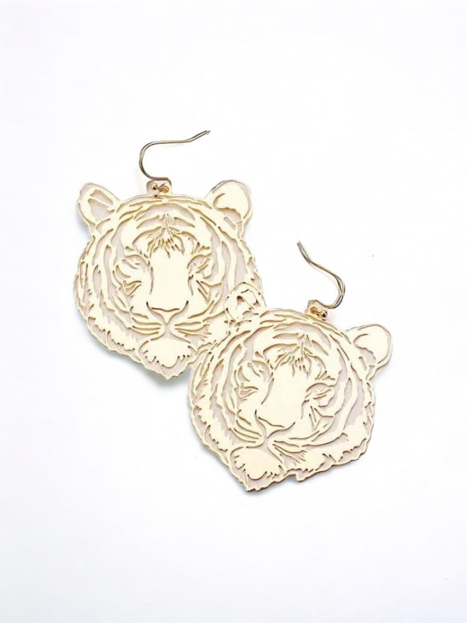 Gold Tiger Earrings