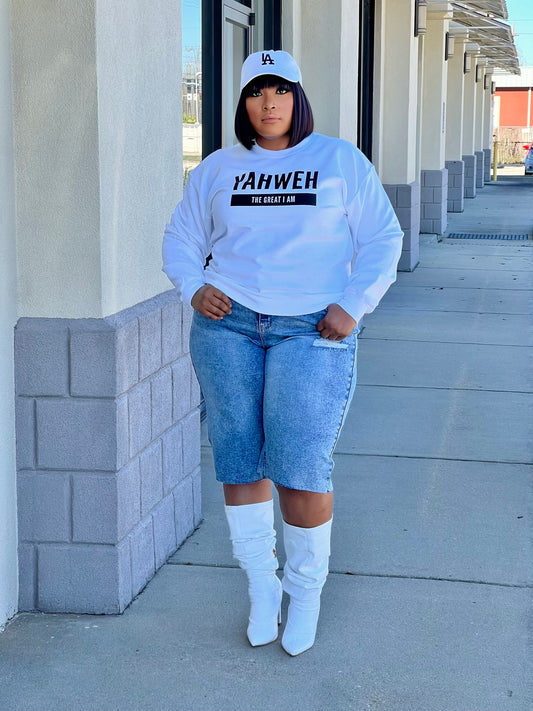 Denim Jorts Plus-Medium Blue